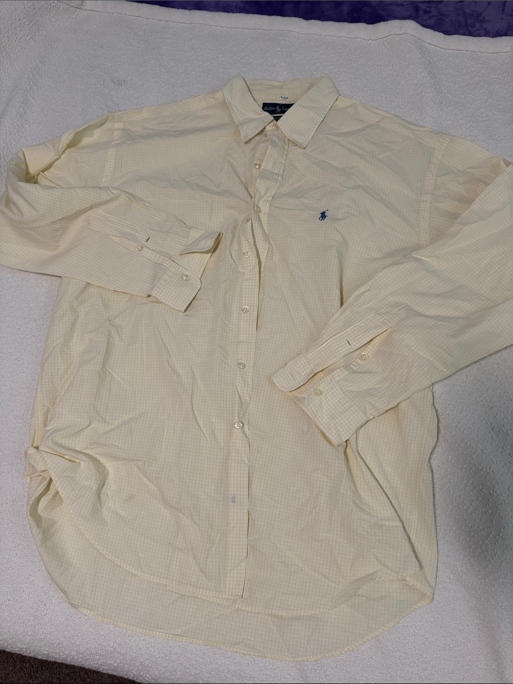 Polo by Ralph Lauren Men’s pastel yellow Check Button-Down Shirt